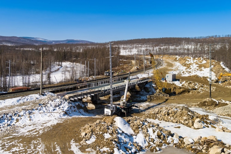 Реконструкция участка с железнодорожным мостом