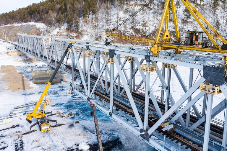 Строительство моста под вторые пути на БАМе