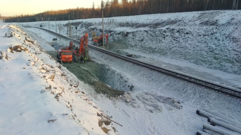 На БАМе земполотно защищают от деформаций