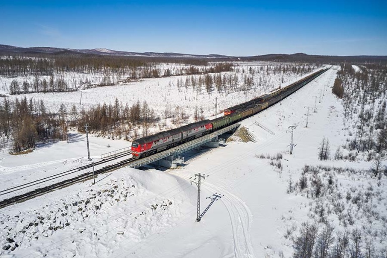 Железная дорога, вид сверху