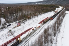 Строительство второго пути в зимних условиях