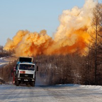Взрыв в выемке на 100 км в рамках реконструкции трассы Лена, 93-123 км, декабрь 2012 года